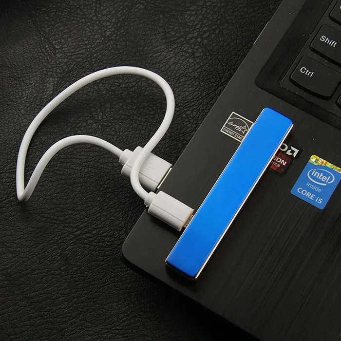 Portable slim rechargeable flameless cigarette usb lighter