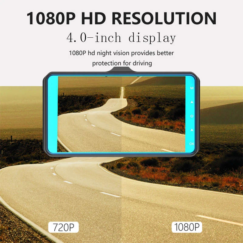 Car Dash Camera Video Recorder 1080P DVR Dual Lens With Rear View Camera Night Vision