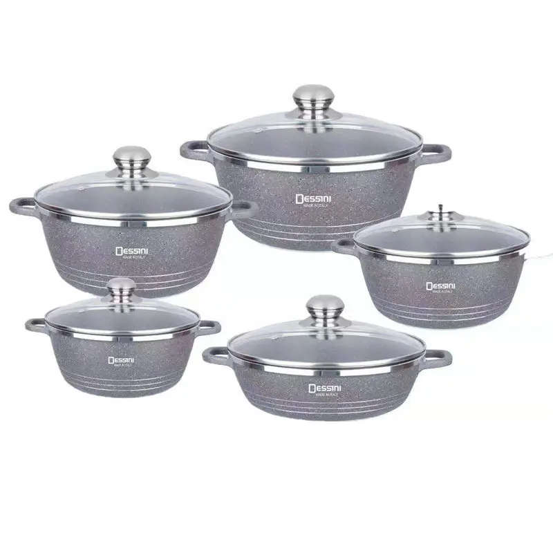 Non-stick Stainless Steel 10pcs Royal Dessini Pot  Set