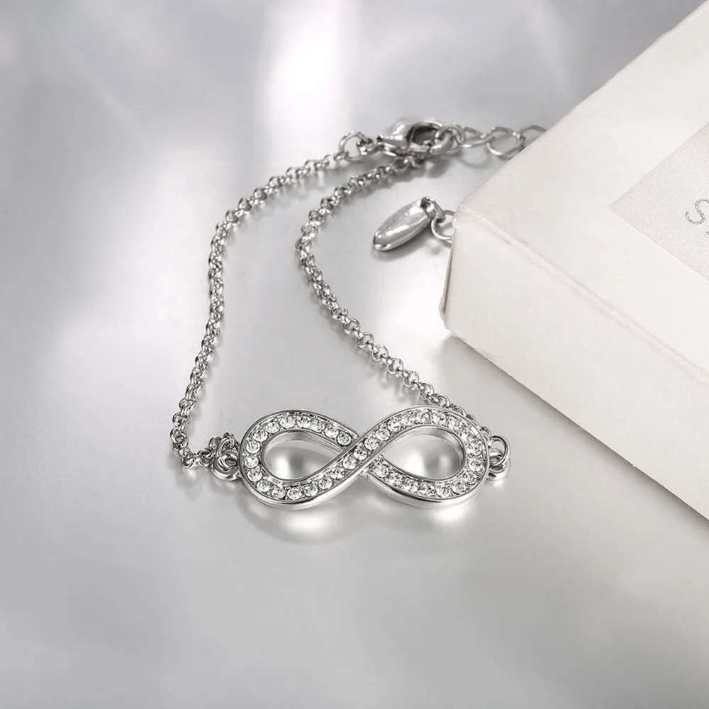 STUNNING Infinity Bracelet. 18K Rose or White Gold Plated with AAA+ Swiss CZ Diamond Simulants