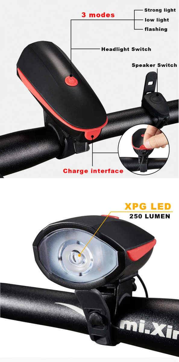 USB Rechargeable Speaker Bicycle Light