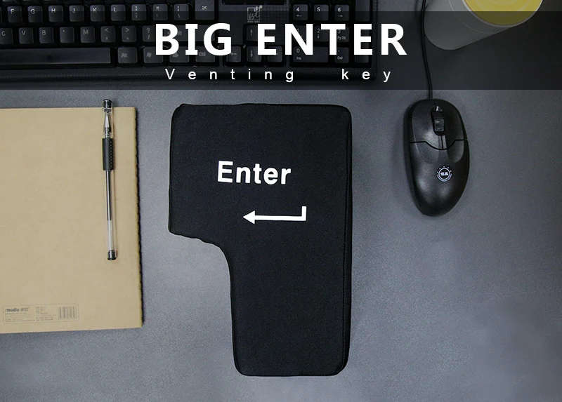 CREATIVE 2 IN 1 USB ENTER KEY BUTTON WITH FORM NAP PILLOW-STRESS RELIEF