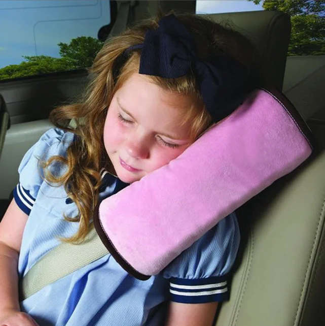 Kids Seat Belt head neck rest soft plush car seat belt travel pillow for kids