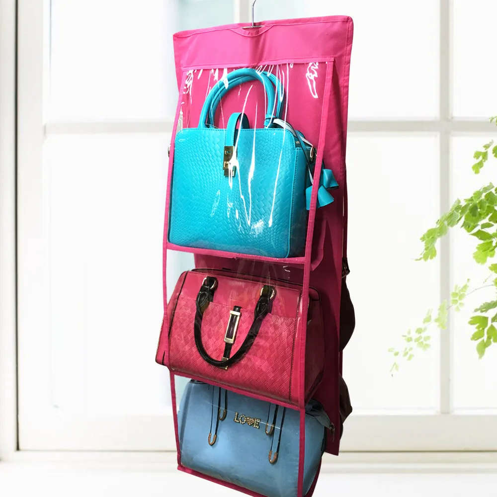 Hanging handbag organizer clear purse bag collection storage bag organiser