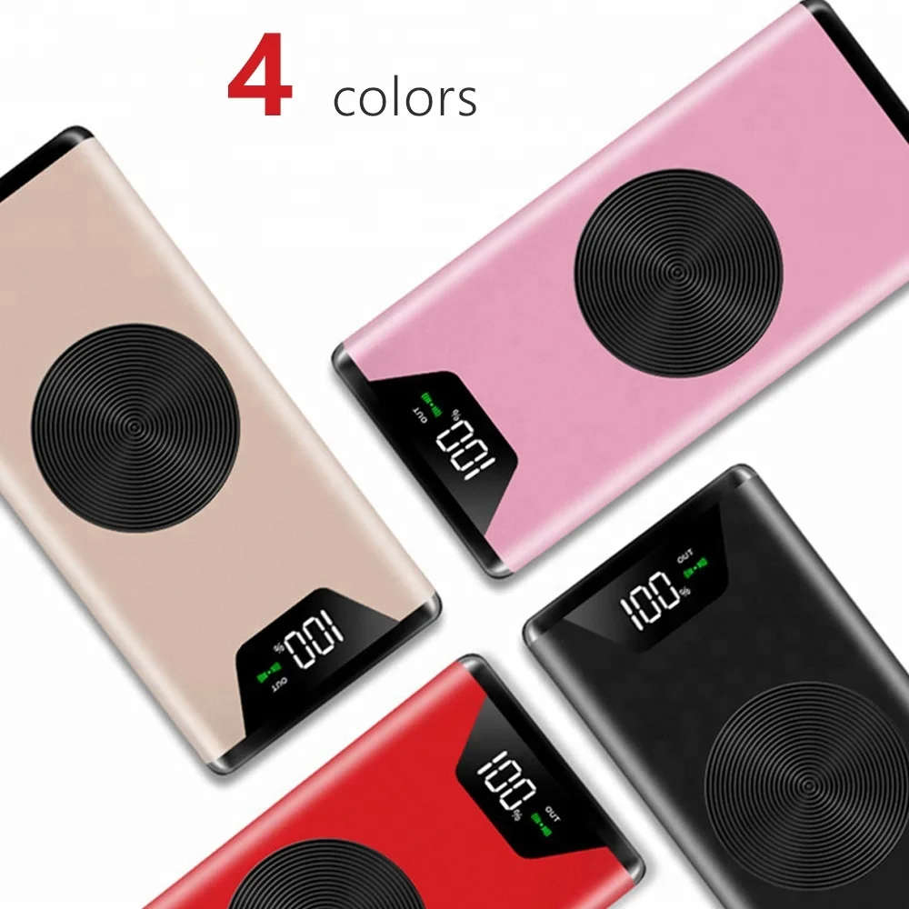 20000mah QI Wireless Charger Power Bank Portable Dual USB with Digital Display