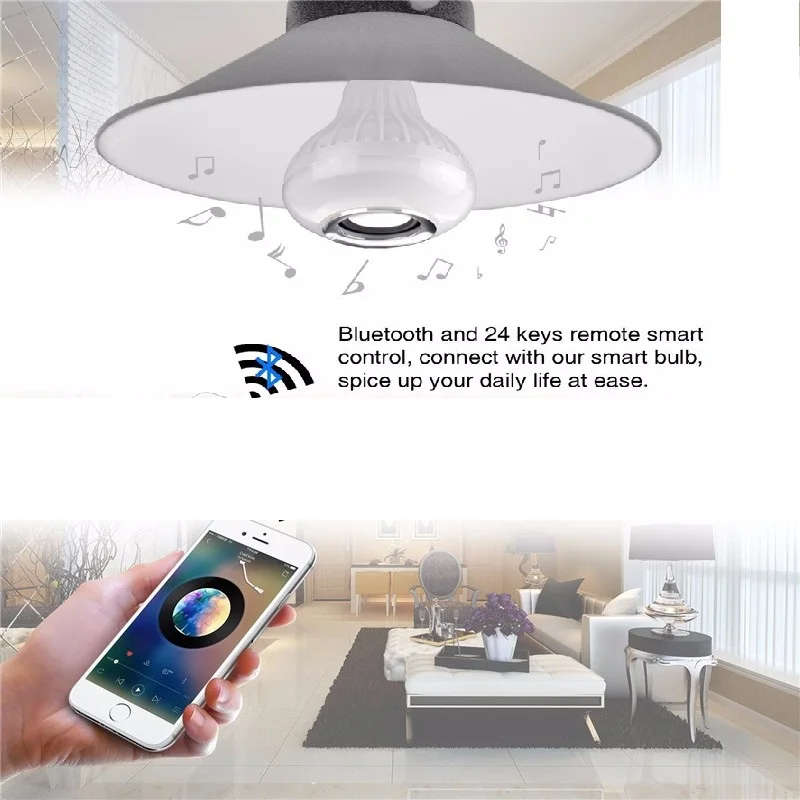 E27 LED RGB Music Bulb with Smart Wireless Bluetooth Speaker