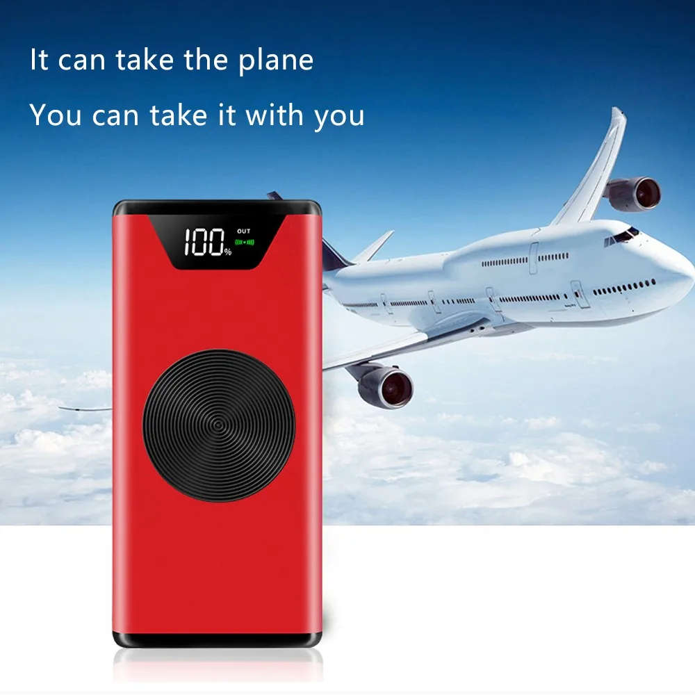 20000mah QI Wireless Charger Power Bank Portable Dual USB with Digital Display