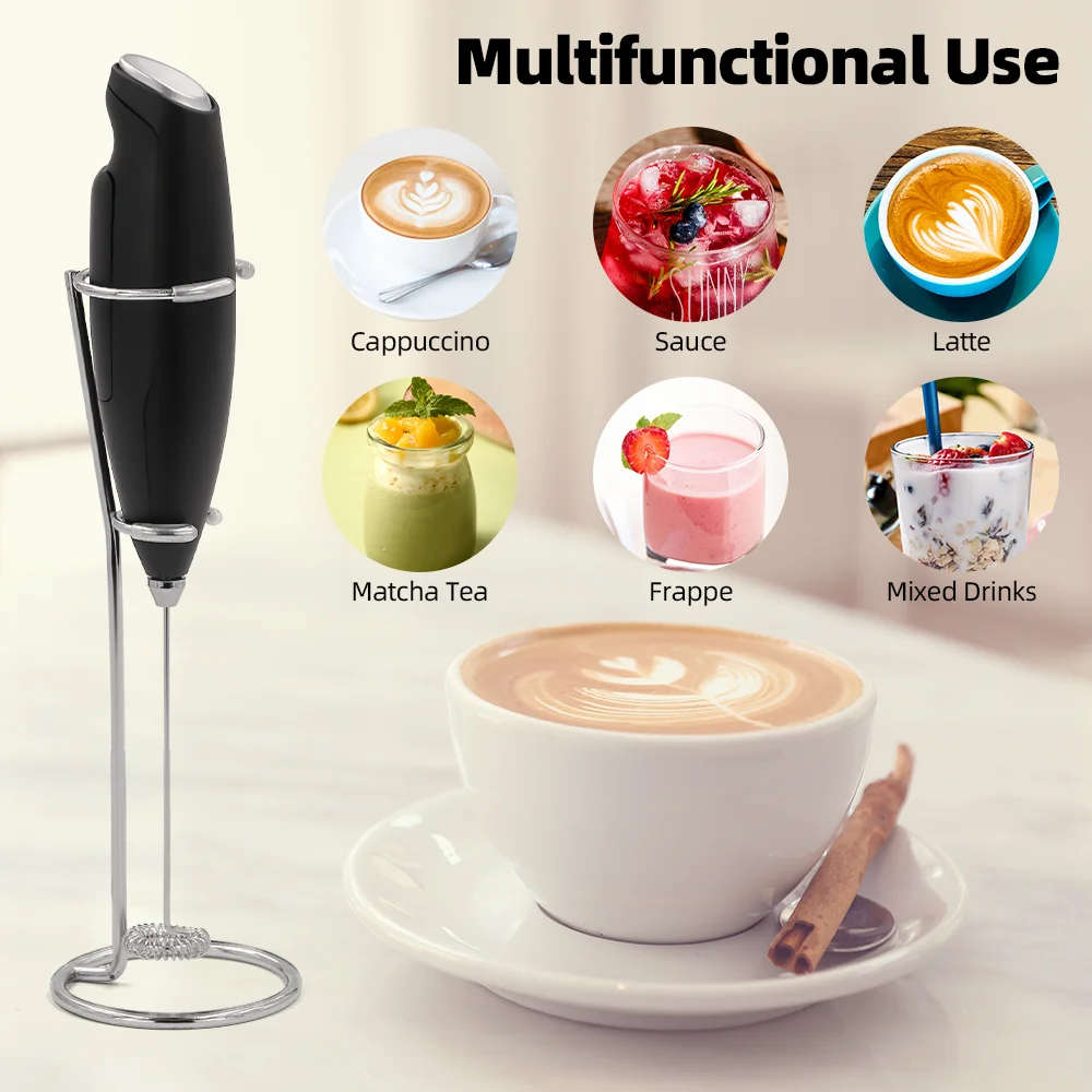 Battery Power Coffee Milk Frother with Stand