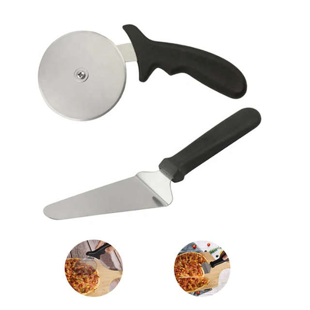 2 Pcs Stainless Steel Pizza And Cake Cutter