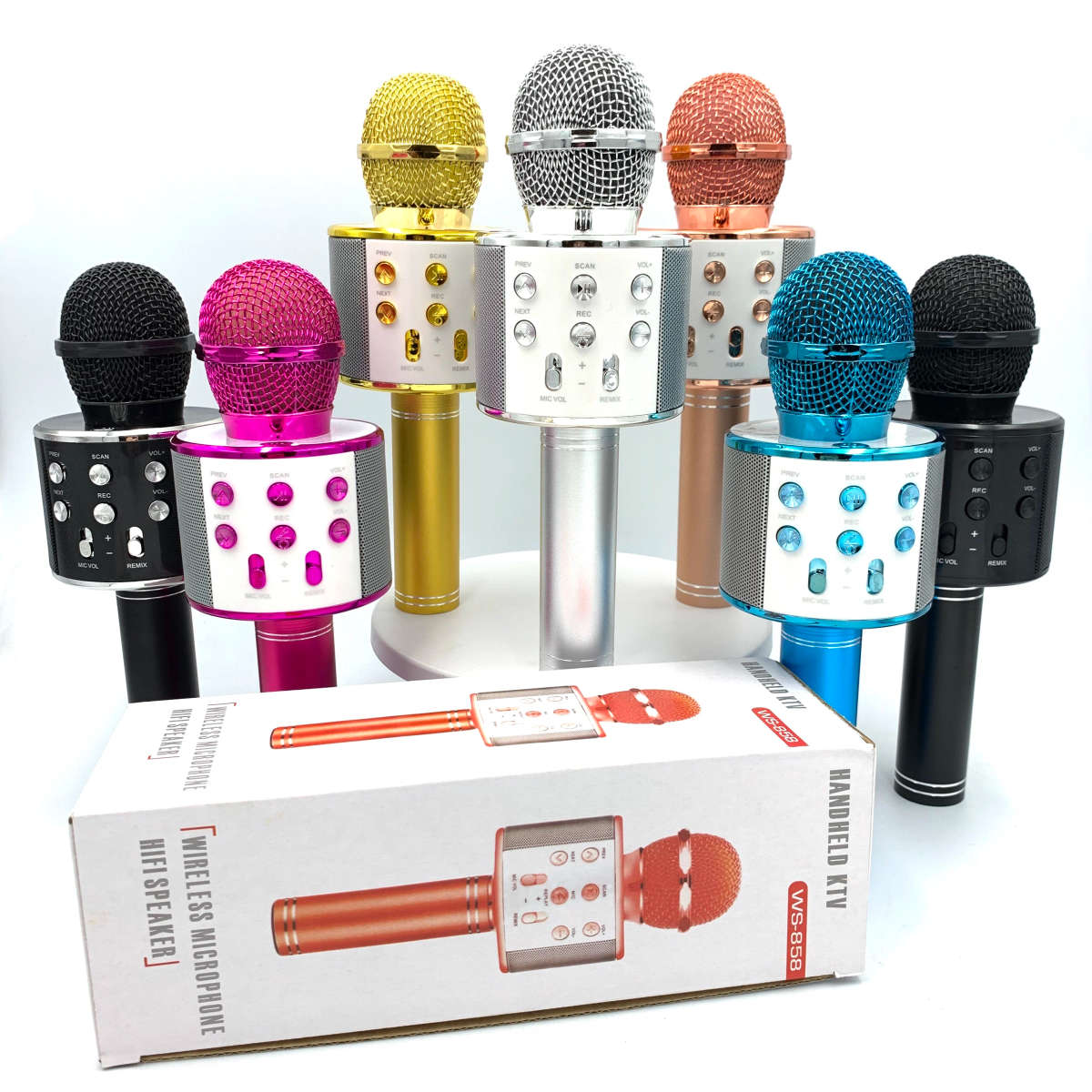 Wireless Bluetooth BT Karaoke Microphone USB Speaker Condenser Handheld Microphone