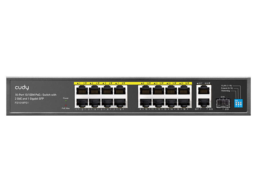 Cudy 18 Port With 16 Poe 190W 2 Gigabit 1Sfp Combo Switch Fs1018Ps1