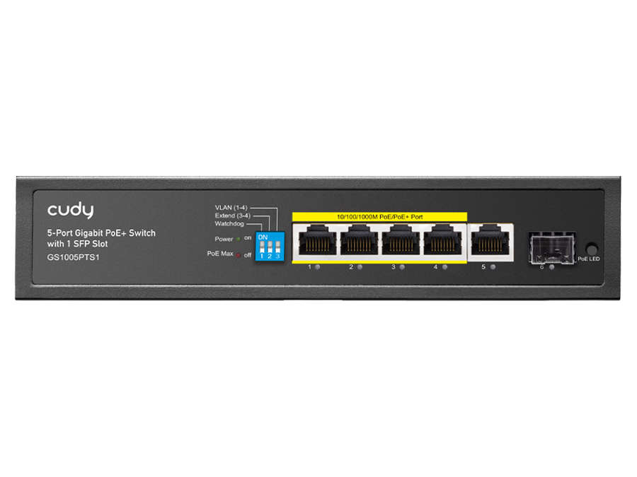 Cudy 5 Port Gigabit With 4 Poe 120W 1Sfp Switch Gs1005Pts1