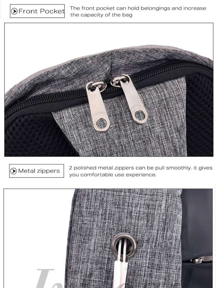 Anti-Theft Crossbody Bag with USB Charging Port