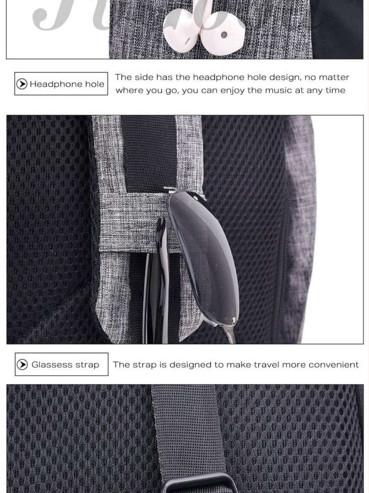 Anti-Theft Crossbody Bag with USB Charging Port