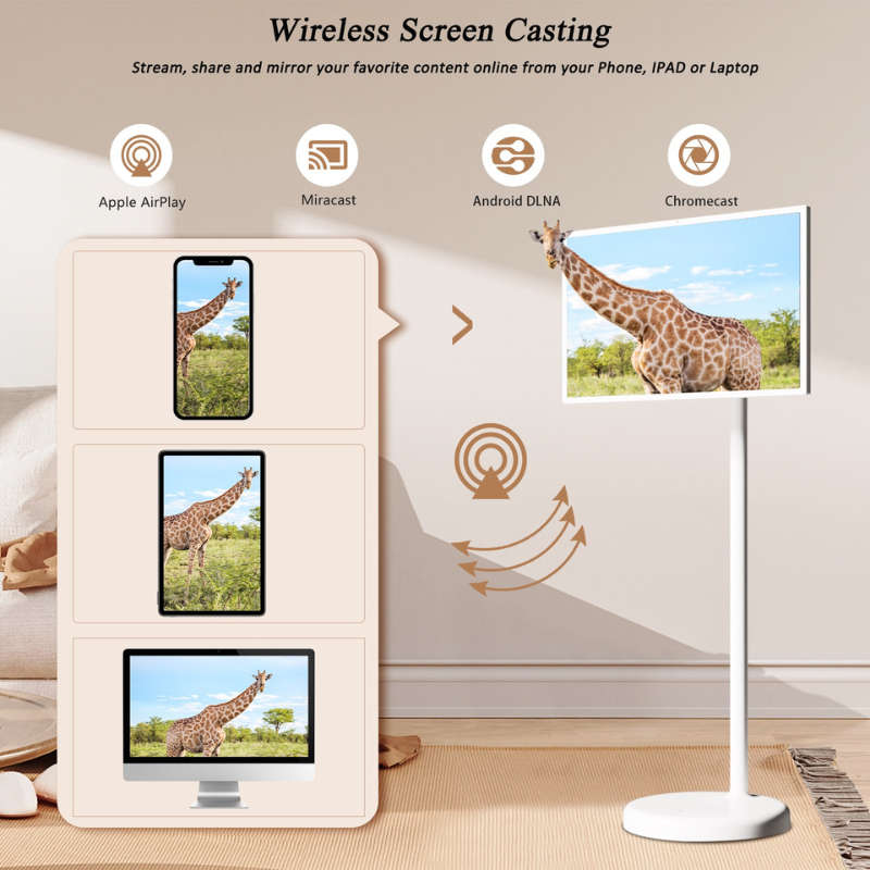 Humand 21.5" Portable Smart TV - Touch Screen with Front Camera 6GB + 128GB