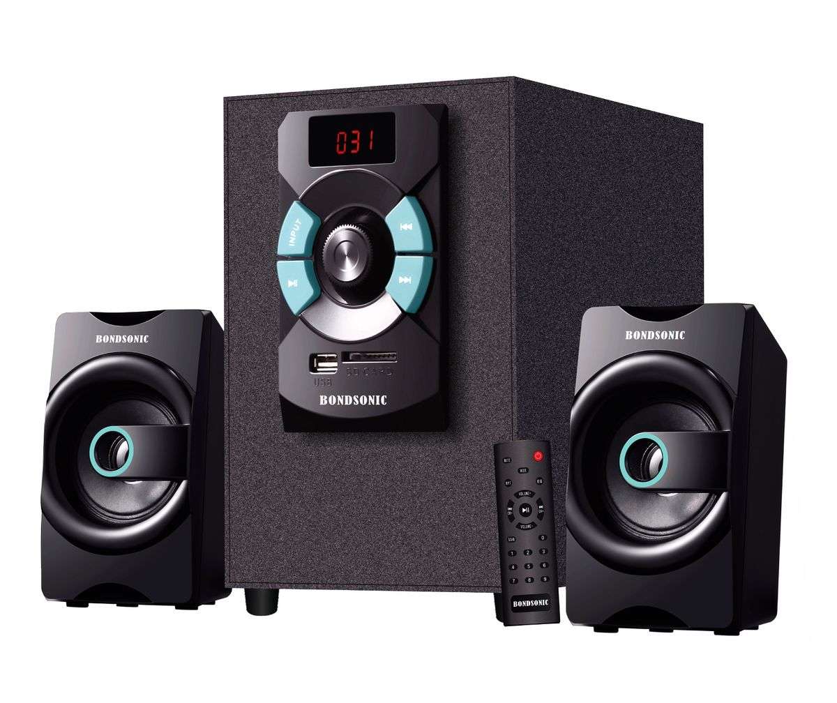 Bondsonic SD-23BT 2.1 Channel Bluetooth Powered Speaker System with Remote