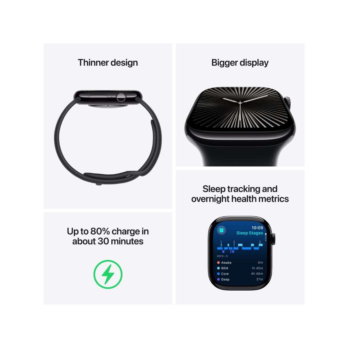 Apple Watch Series 10 GPS Aluminium Case (42mm)with Sport Loop