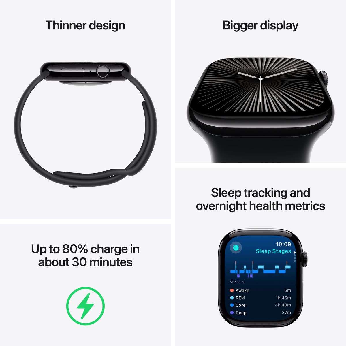 Apple Watch Series 10 GPS Aluminium Case (46mm) with Sport Band - S/M