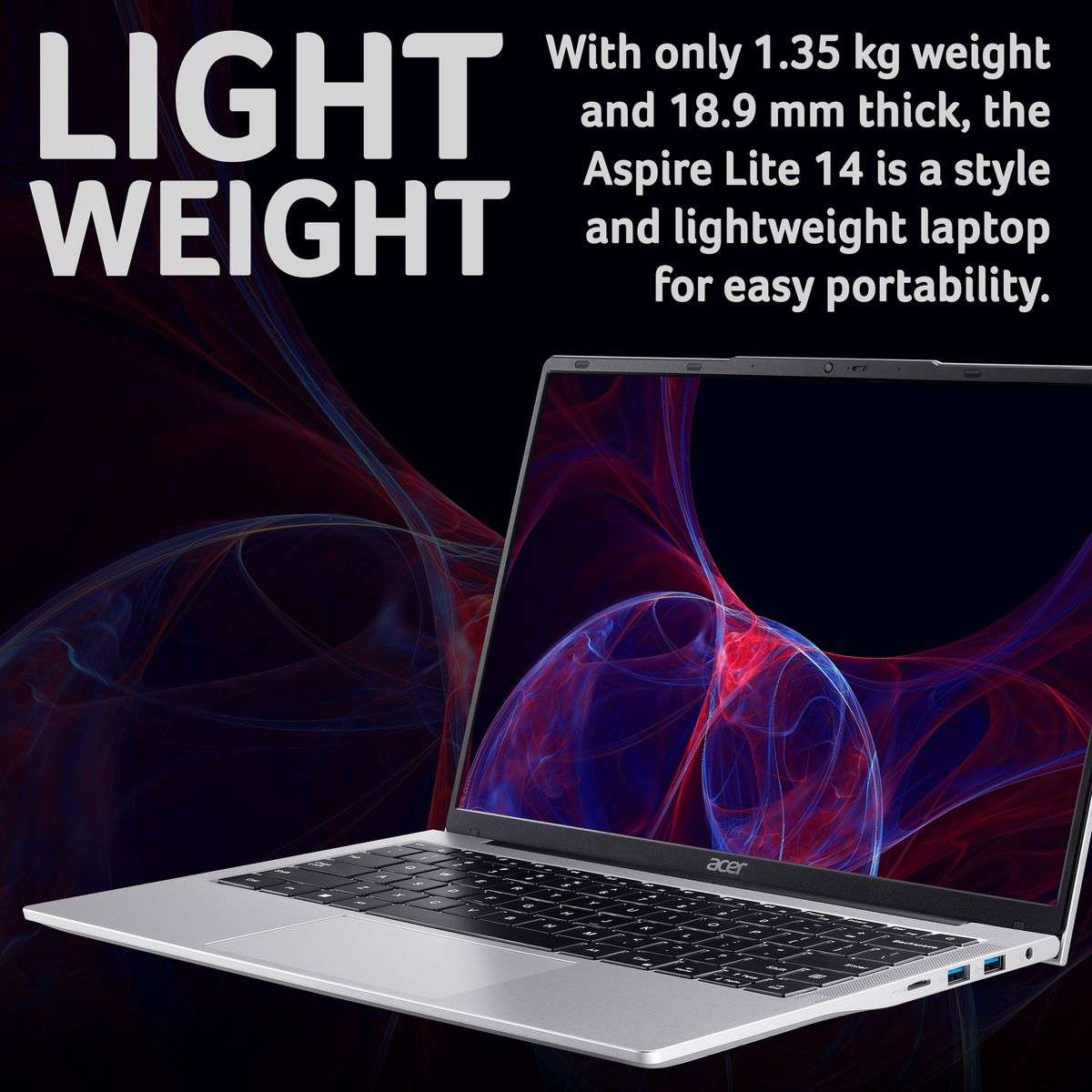 Acer Aspire Lite Intel Core i3 - N300 8GB 512GB SSD 14" IPS WUXGA Notebook