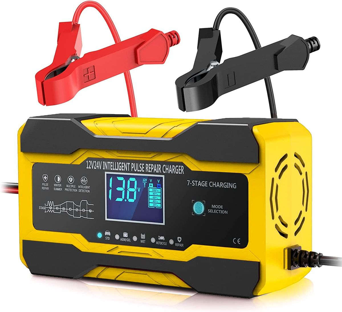 7 Stage Charging 12V 10A - 24V 5A Intelligent Car Battery Charger Q-DP1210
