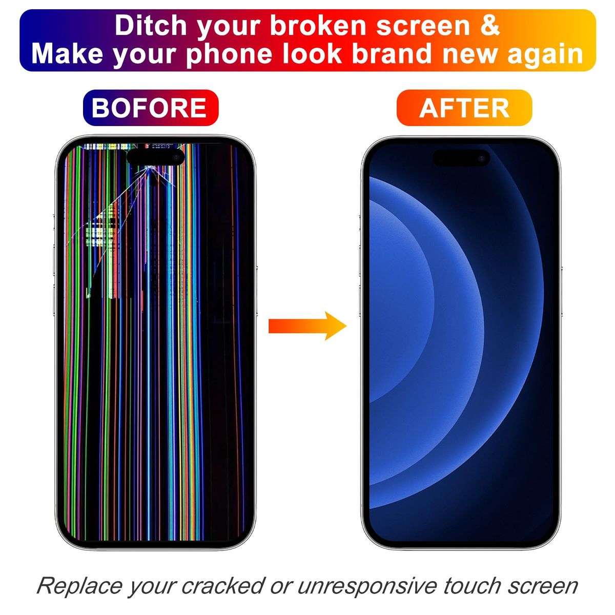 Screen Replacement Compatible with iPhone 15 Pro Max with Repair Tools