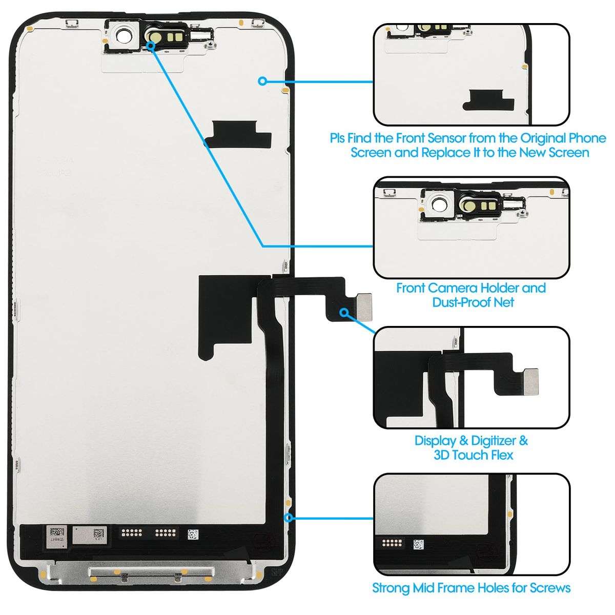 Screen Replacement Compatible with iphone 16 Pro Max with Repair Tools