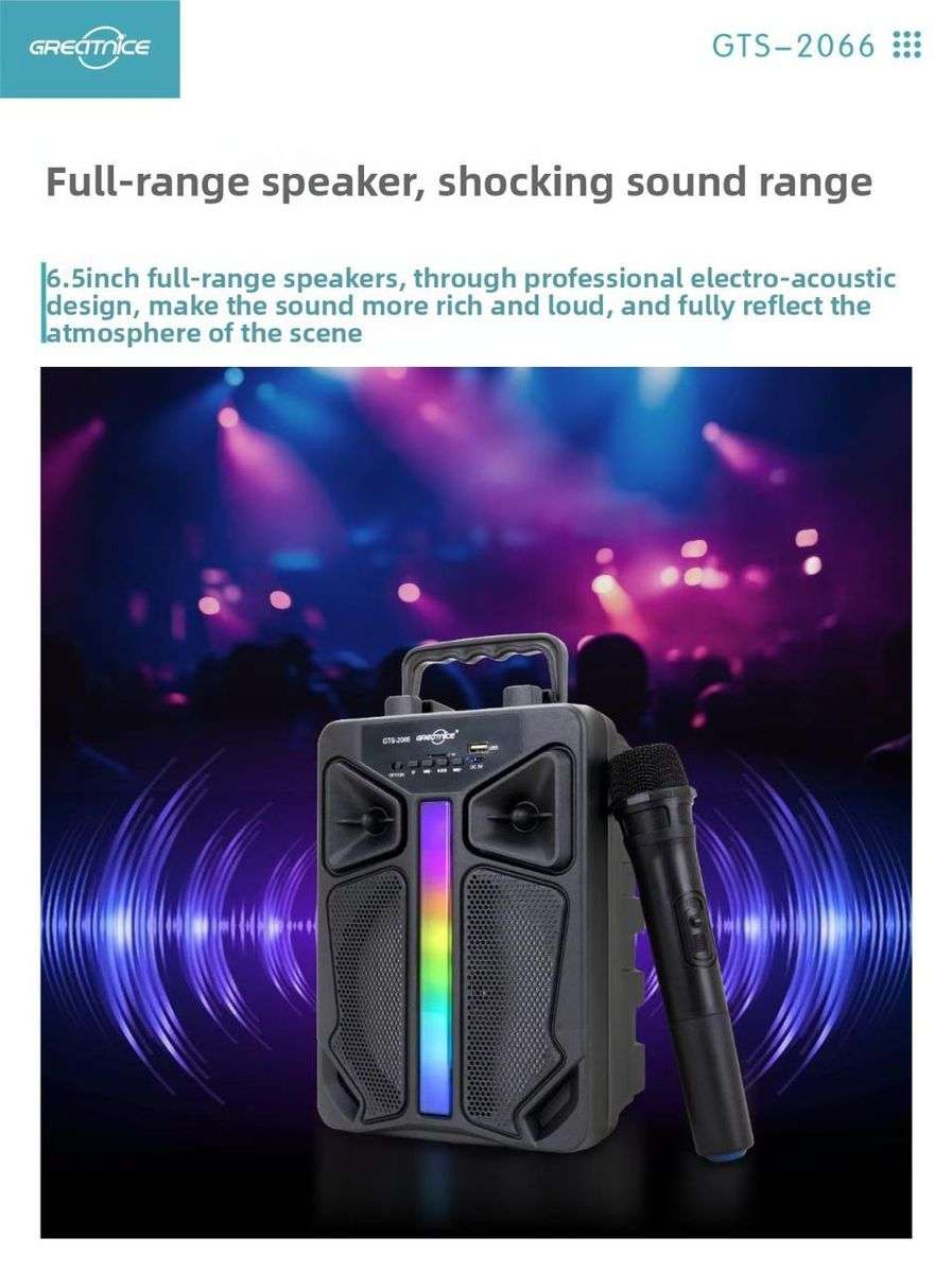 Greatnice 6.5 inch Bluetooth Speaker with Microphone -GTS2066