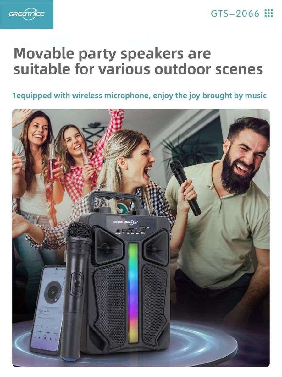 Greatnice 6.5 inch Bluetooth Speaker with Microphone -GTS2066