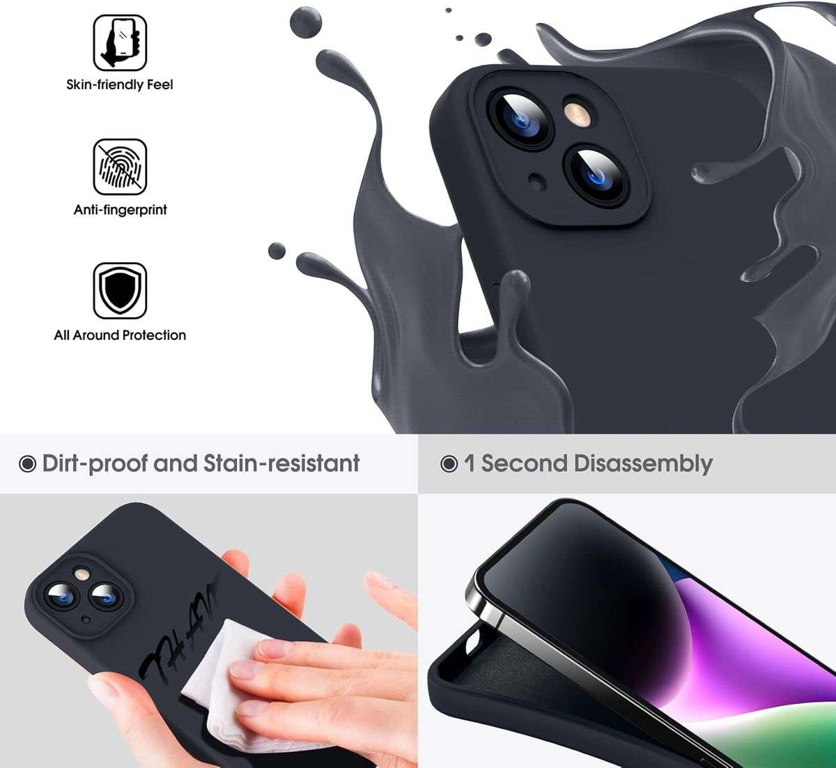 Silicone Cover + PROTECTOR  Compatible With i Phone