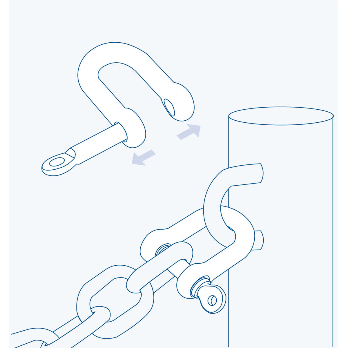 S360CP D-shackle (Collared Pin)