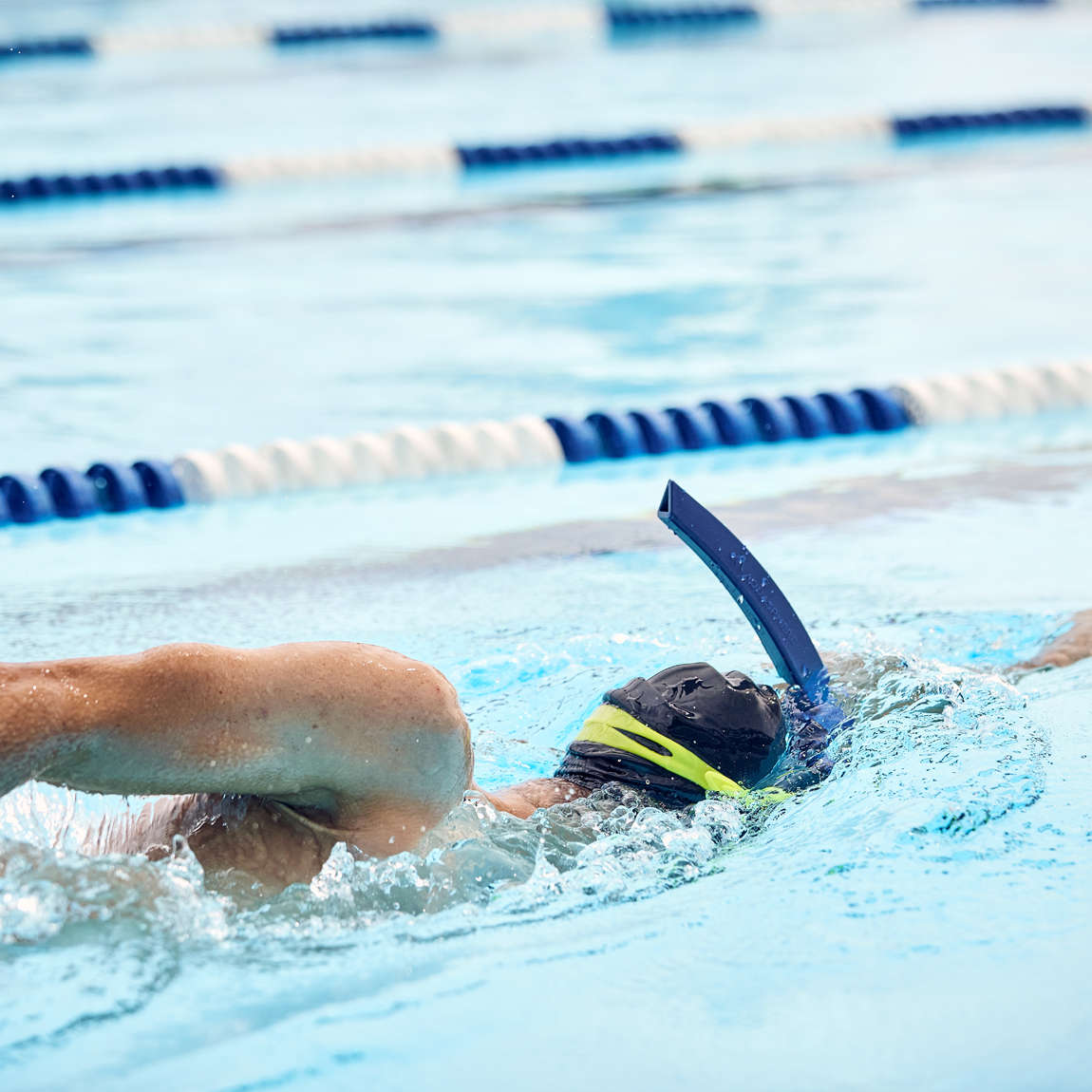 Aquasphere Focus Swim Training Snorkel - Blue/Orange - Regular Fit