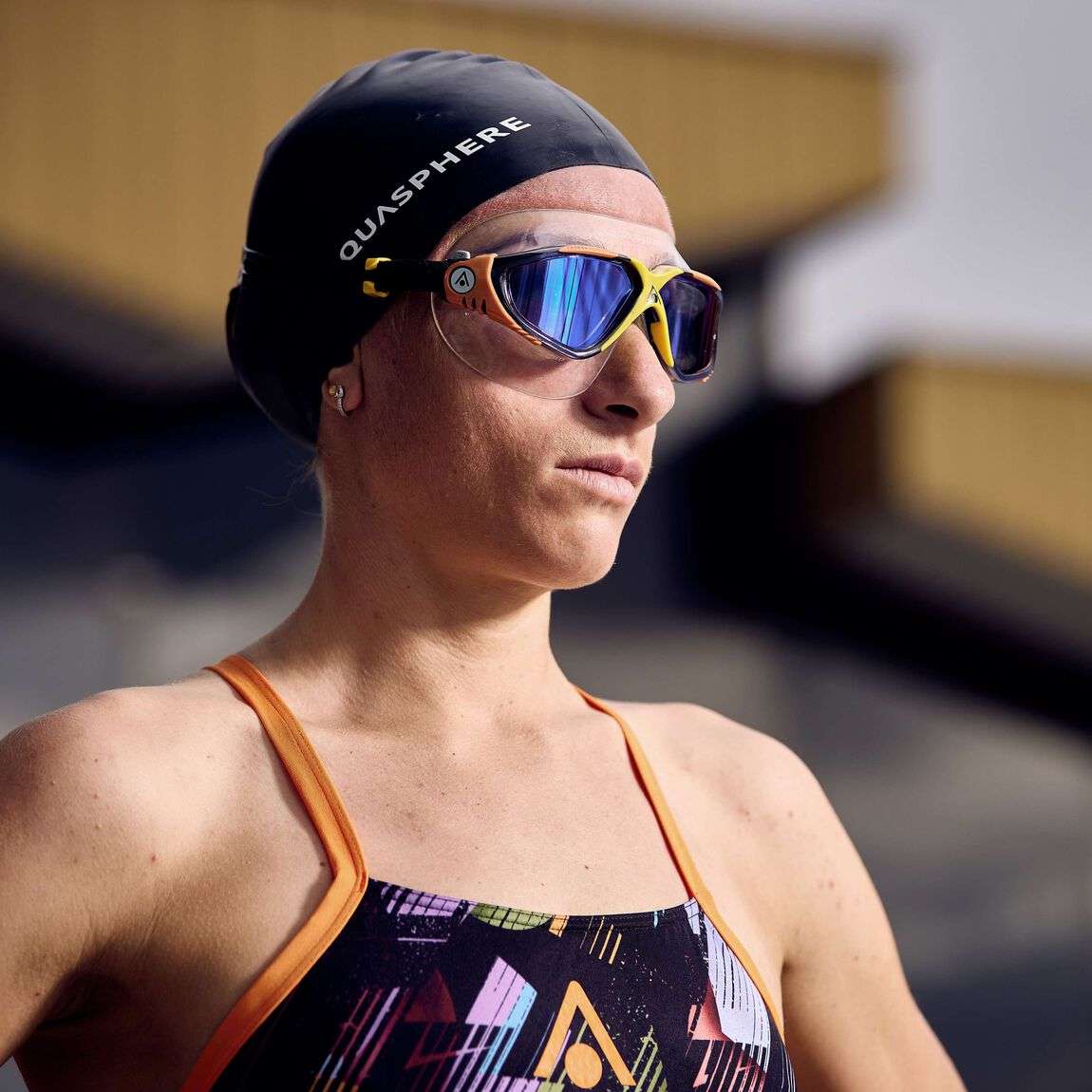 Aquasphere Vista - Indigo Titanium Mirrored Lens - Grey/Orange Swim Mask