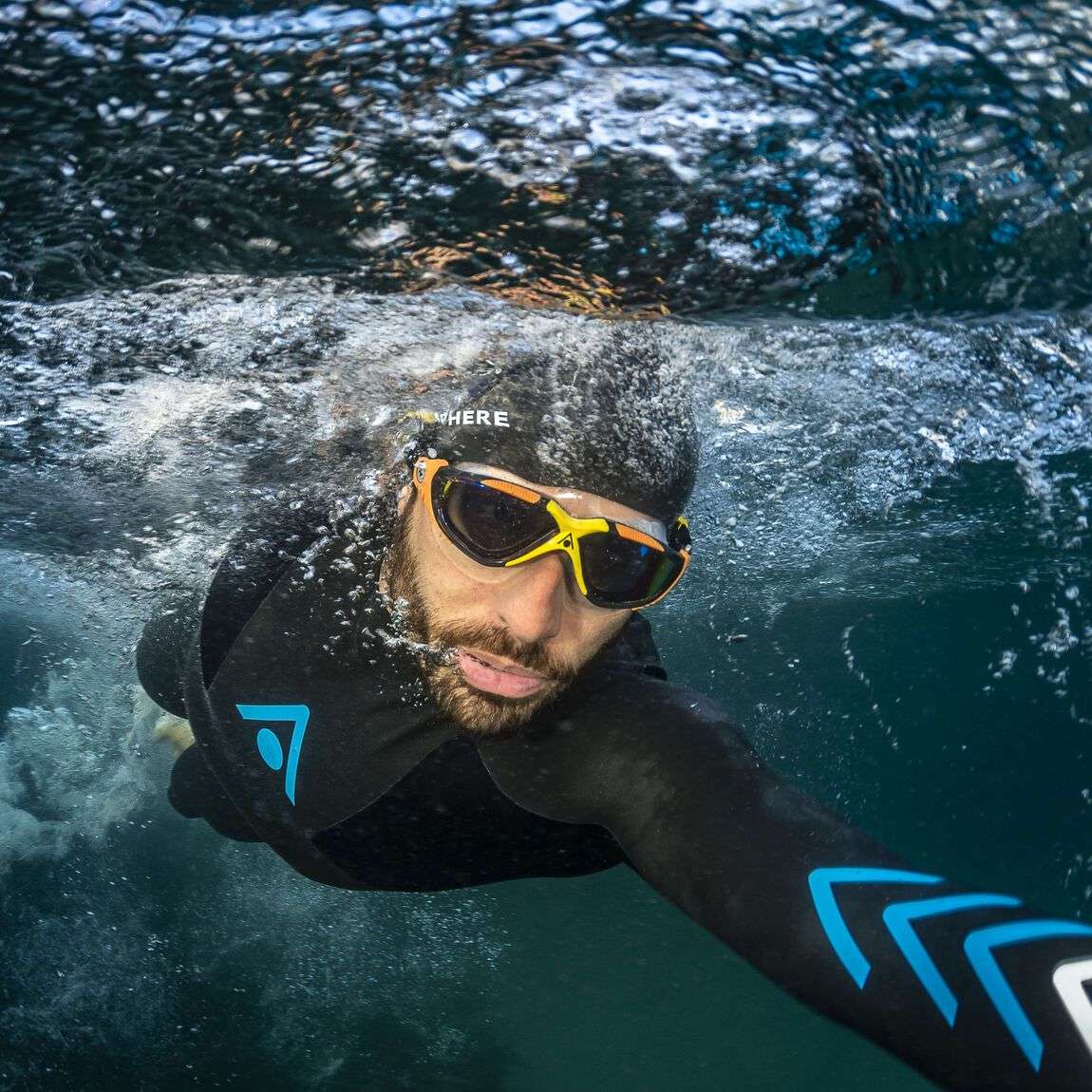 Aquasphere Vista - Indigo Titanium Mirrored Lens - Grey/Orange Swim Mask