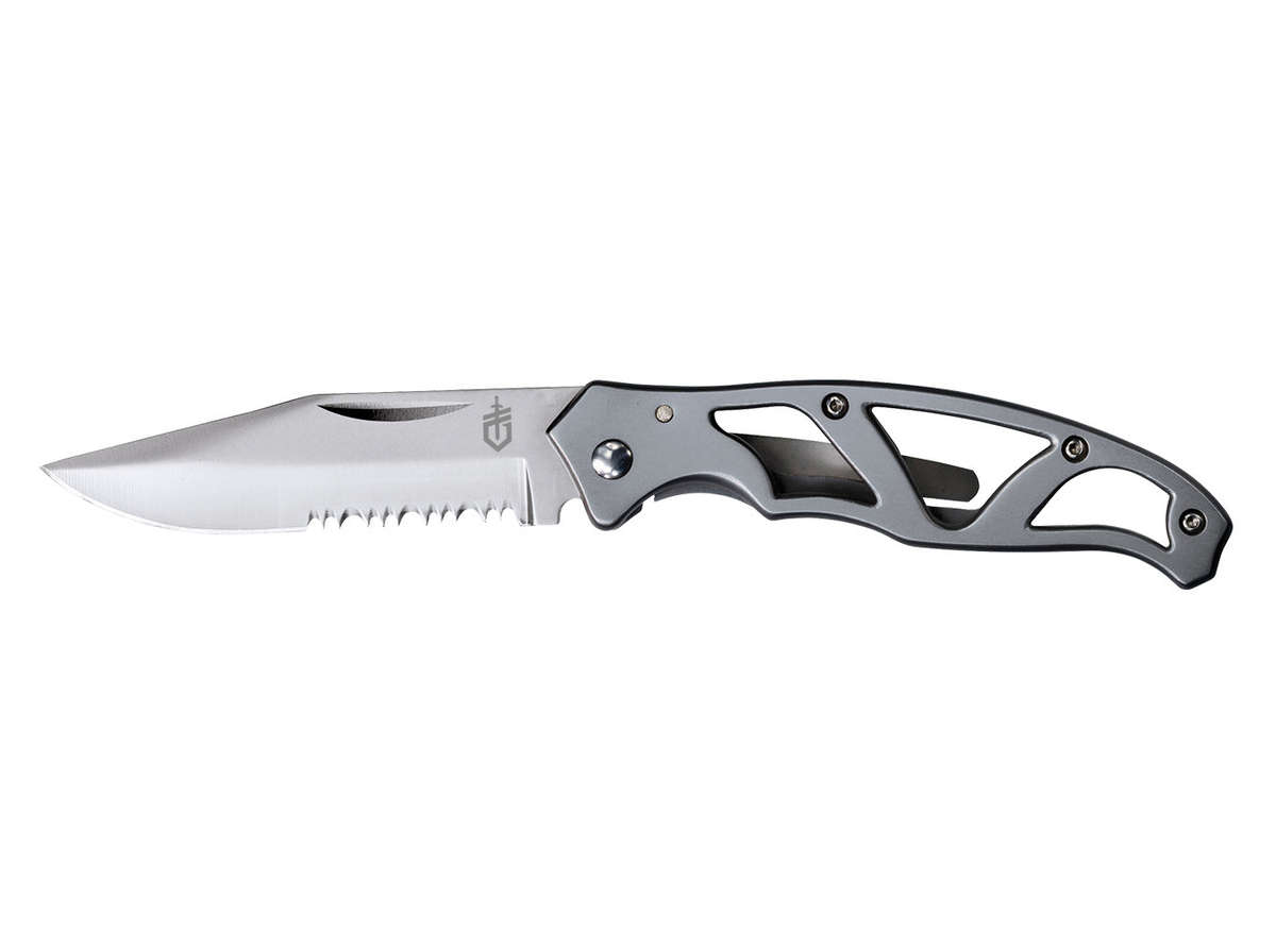 22-48484 Gerber Paraframe Mini - Stainless, Serrated Folding Knife