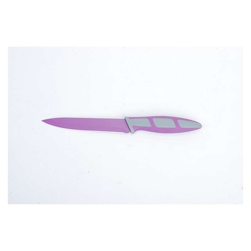 5' PURPLE UTILITY KNIFE NON-STICK STAINLESS STEEL BLADE ERGO HANDLE