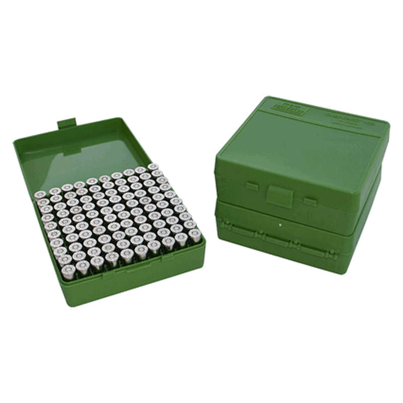 MTM Ammo Box  100 Rd 9mmp/ 380 Acp Green
