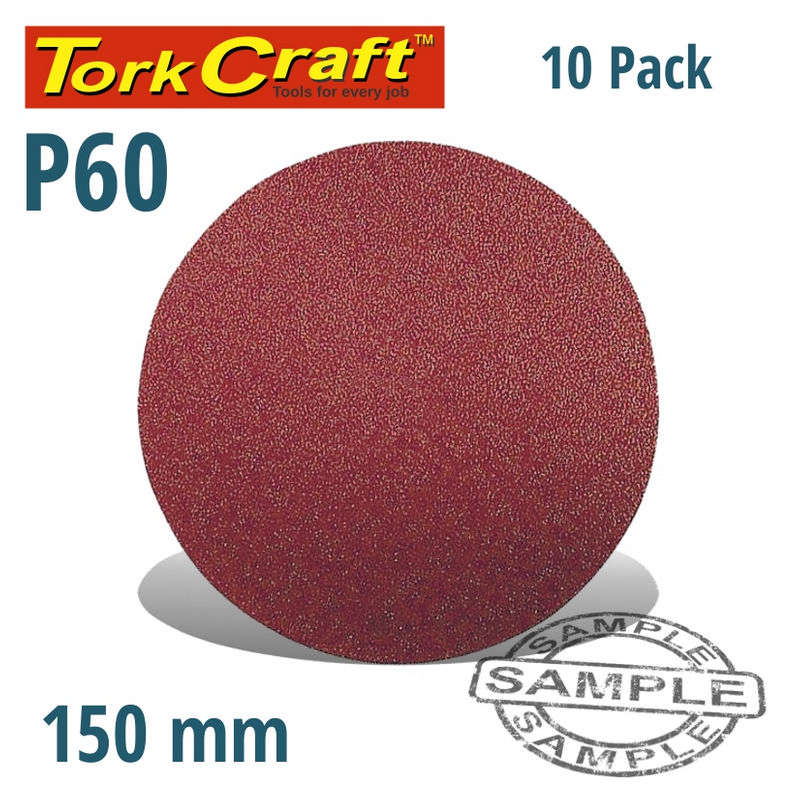Tork Craft Sanding Disc Velcro 150mm 60 Grit 10/Pk