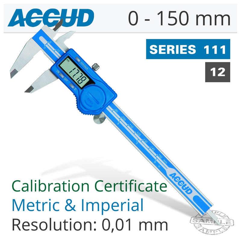 Accud Accud Digital Caliper With Calibration Certificate 0-150mm