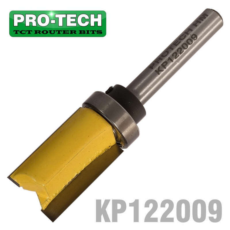Pro-Tech Pattern Flush Trim Bit, With Shank Mounted Bearing 16mm X 25mm 1/4" Sh