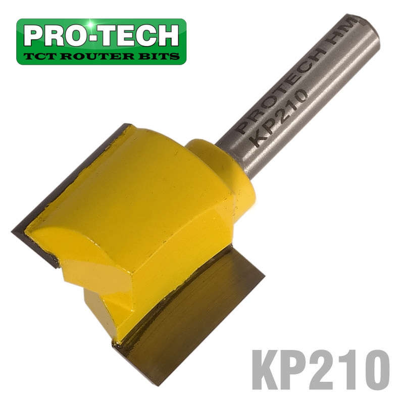 Pro-Tech Straight Bit 1"(25.4mm) X 3/4"(19mm) Two Flute 1/4" Shank