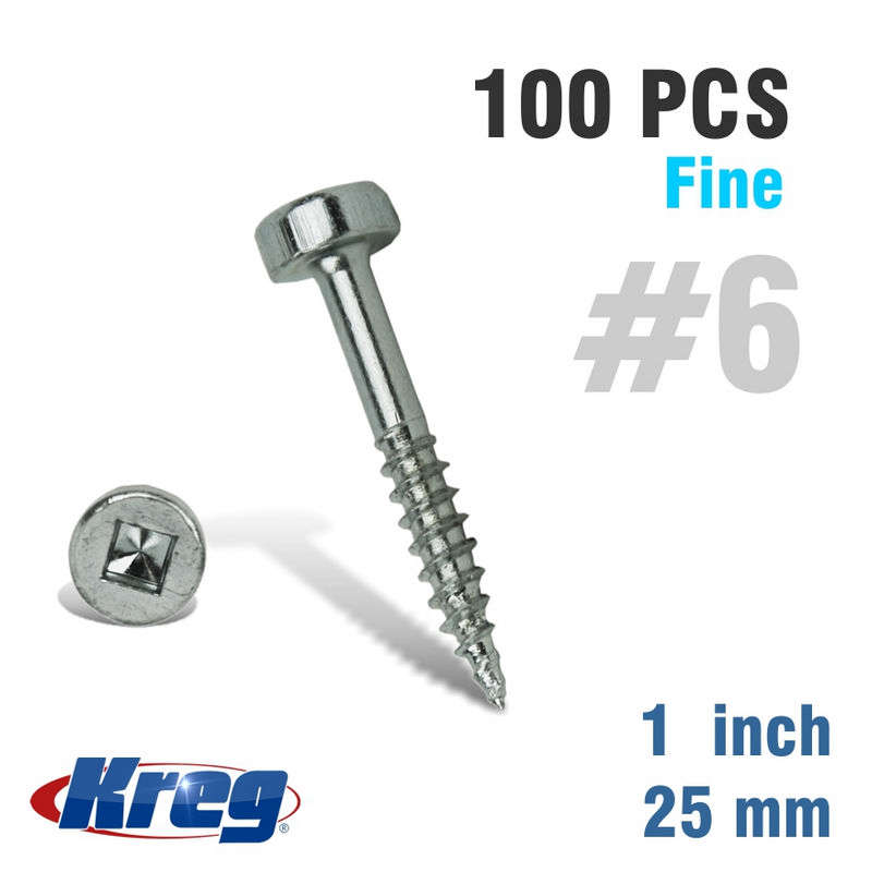 Kreg Pocket Screws 1" #6 Fine Pan Head 100ct