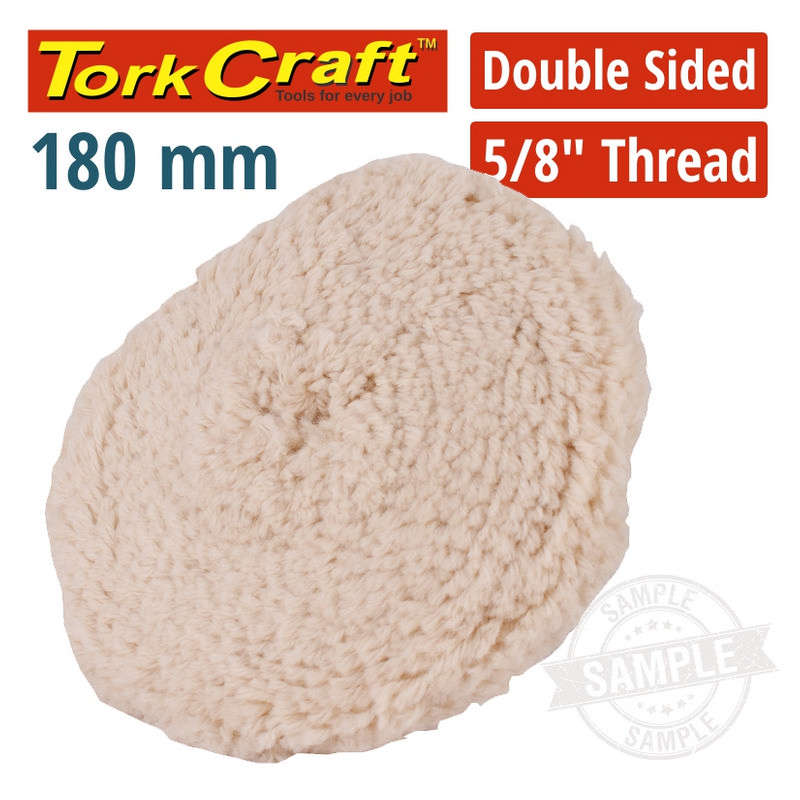 Tork Craft Double Sided Wool Buff 7" 180mm With 5/8 Thread