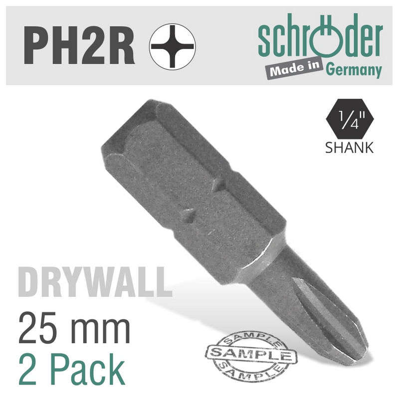 Schroder Phil.No.2x25mm Red.Tip Grabber 2 Pack