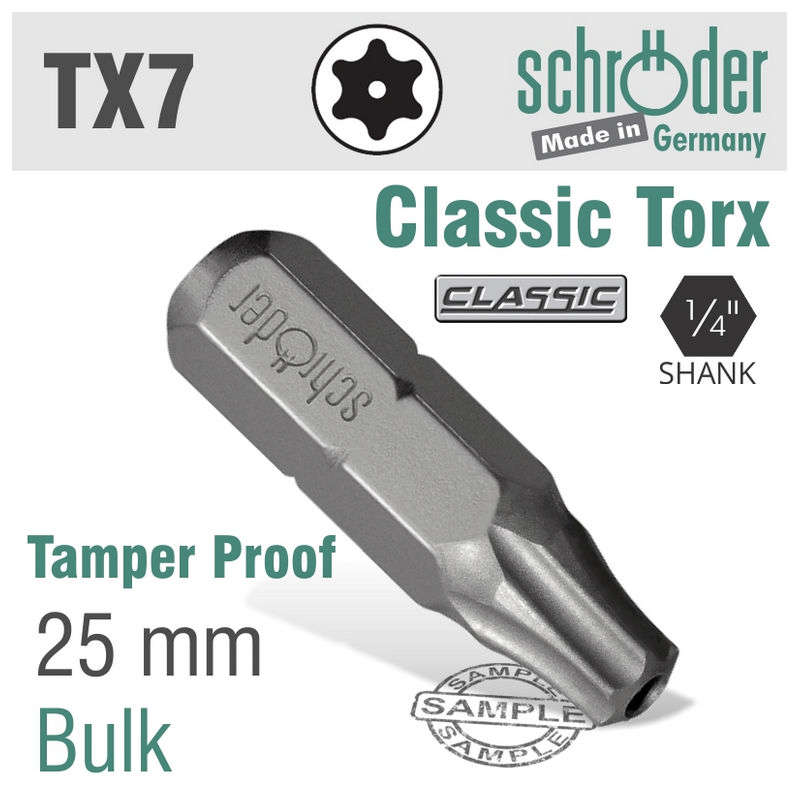 Schroder Torx Tamp.Res.Tx7 Ins.Bit