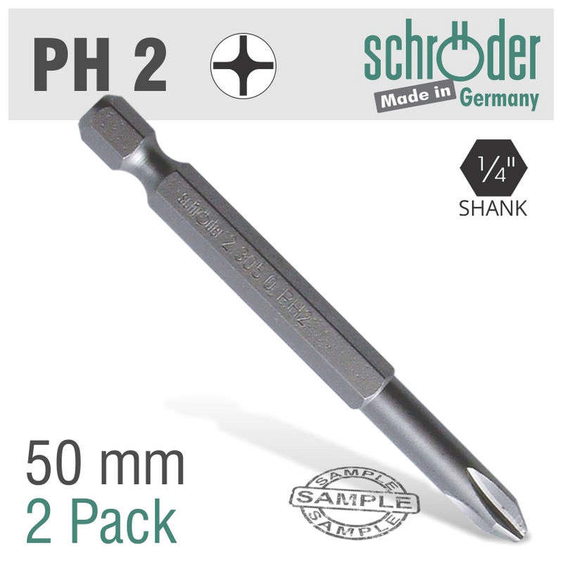 Schroder Phillips No.2 X 50mm Classic Power Bit 2cd
