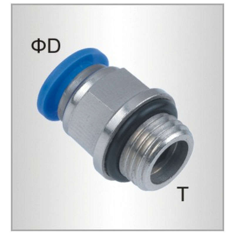 Air Craft Pu Fitting Str. Stud W/O-Ring 10mm-1/4 M