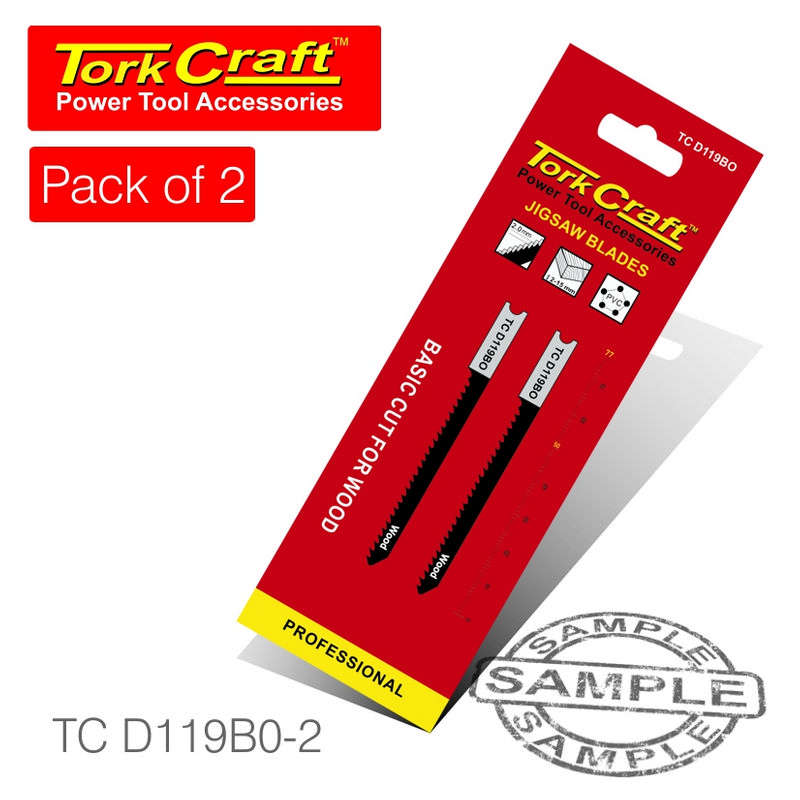 Tork Craft U-Shank Jigsaw Blade 12tpi Wood 2mm