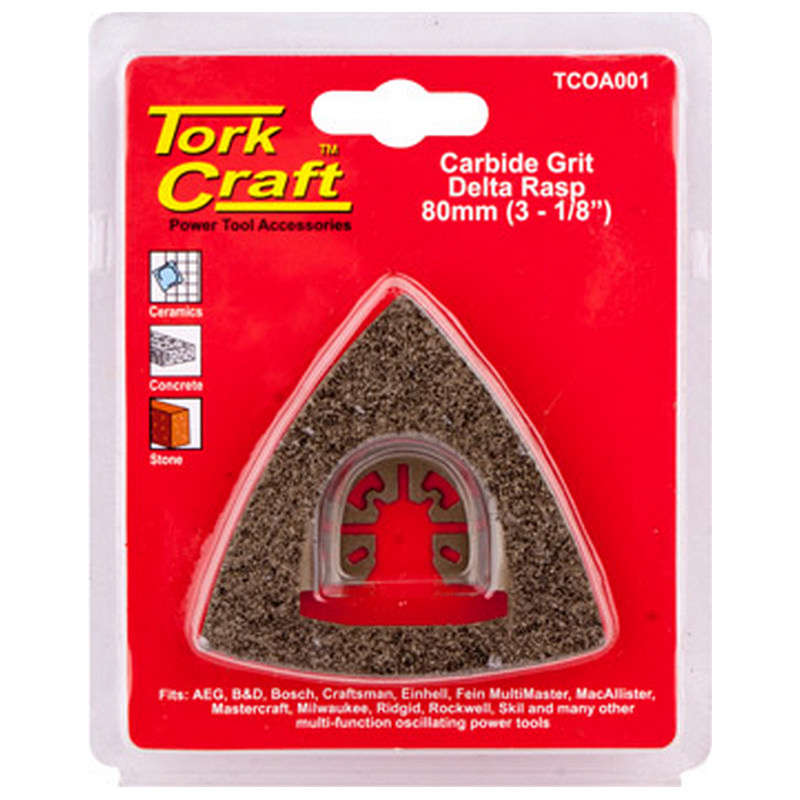 Tork Craft Quick Change Carbide Grit Delta Rasp 80mm(3-1/8")