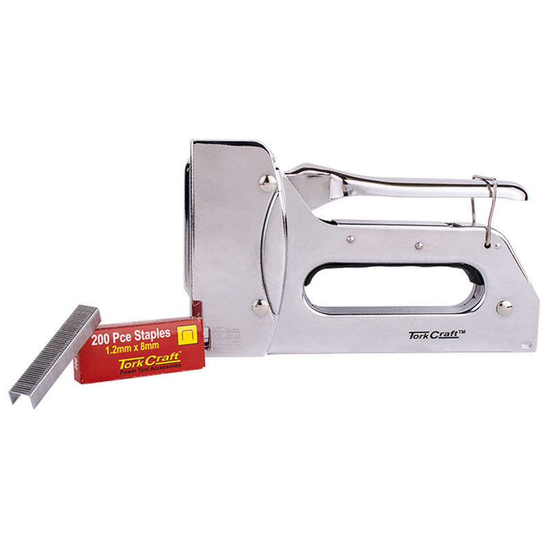 Tork Craft Staple Gun Heavy Duty With 200pc 1.2mmx8mm T50 Staples
