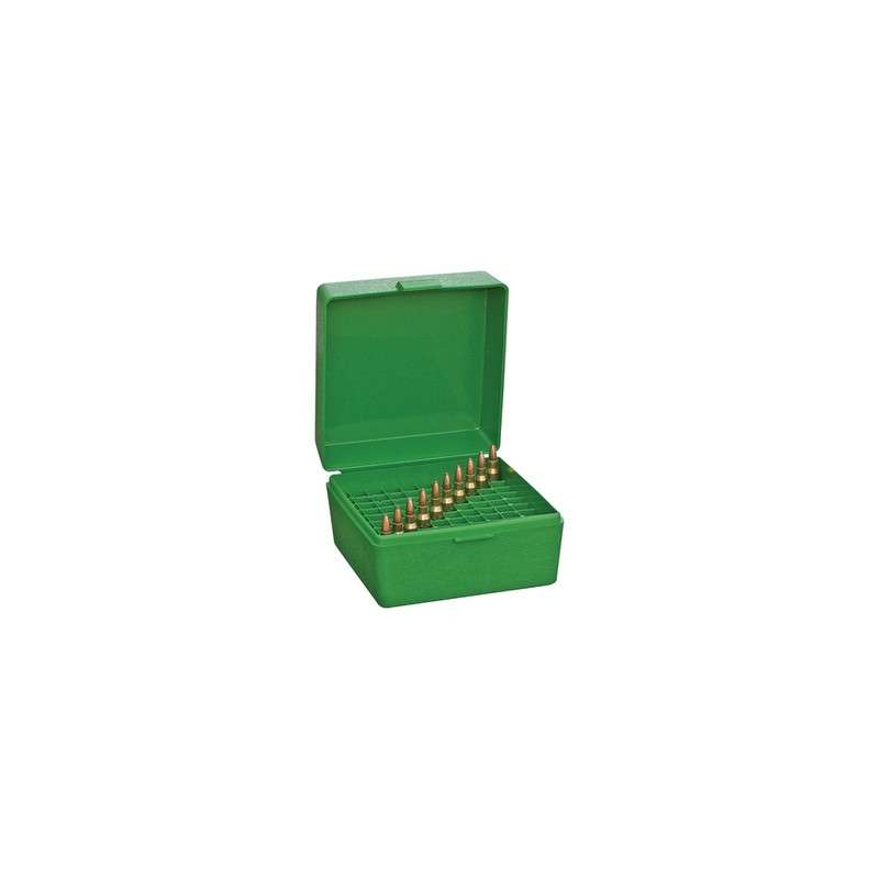 MTM Ammo Box 100 RD Rifle Flip-Top Green